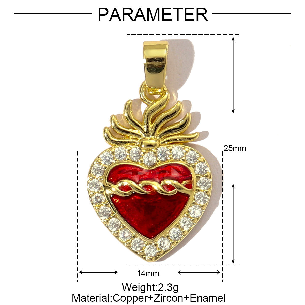 6pcs/pack Luxury 18k Real Gold Cubic Zircon Angel Wing Heart Charms Copper CZ Love Pendants For DIY Jewelry Necklace Making