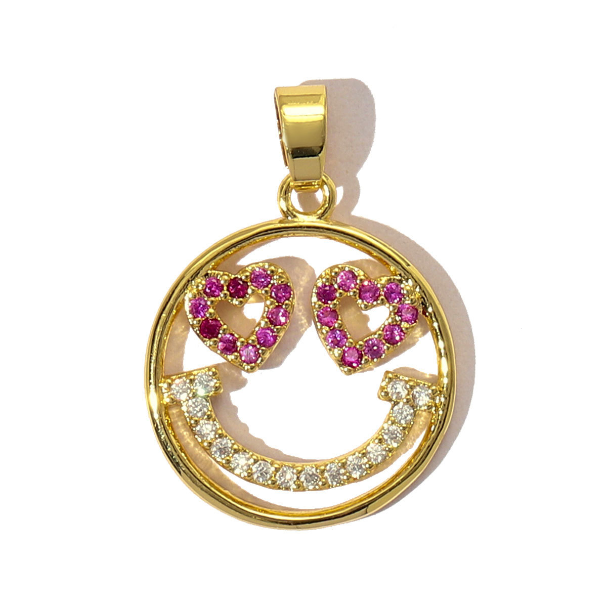 6pcs/pack Luxury Strawberry Cherry Cubic Zircon Angel Wing Charms Clover Rose Flower Copper CZ Necklace Pendants DIY Jewelry
