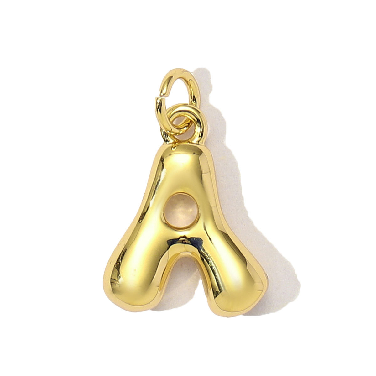 3pcs/Lot 18K Real Gold 26 A-Z Letter DIY Charms Copper Bubble Alphabet Name Necklace Pendants Women's Jewelry Wholesale
