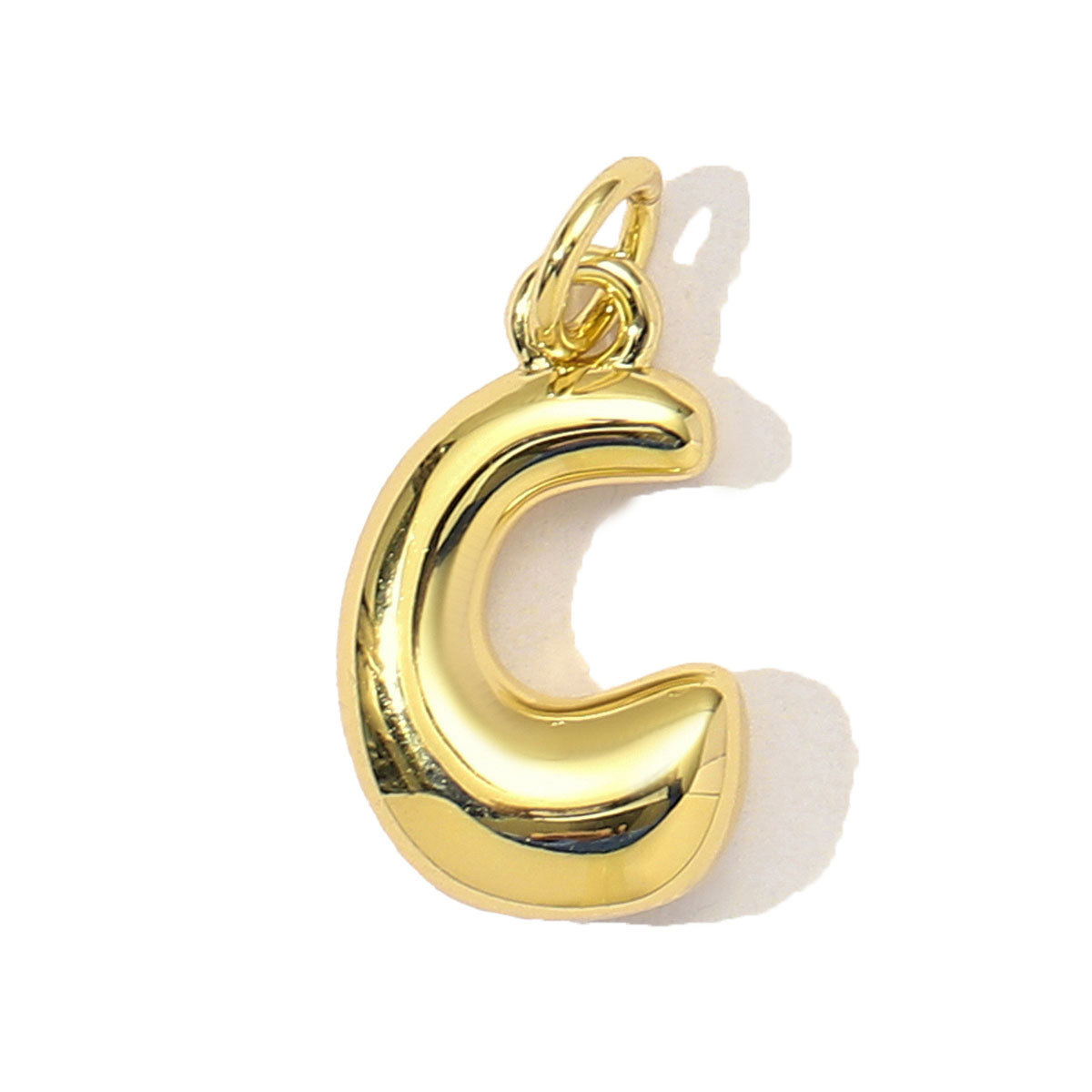 3pcs/Lot 18K Real Gold 26 A-Z Letter DIY Charms Copper Bubble Alphabet Name Necklace Pendants Women's Jewelry Wholesale