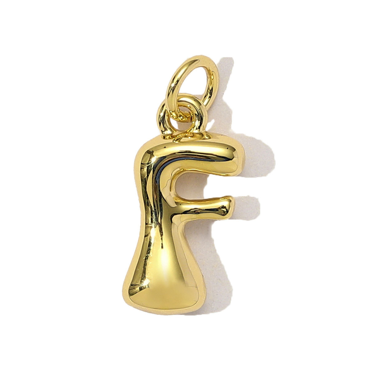 3pcs/Lot 18K Real Gold 26 A-Z Letter DIY Charms Copper Bubble Alphabet Name Necklace Pendants Women's Jewelry Wholesale