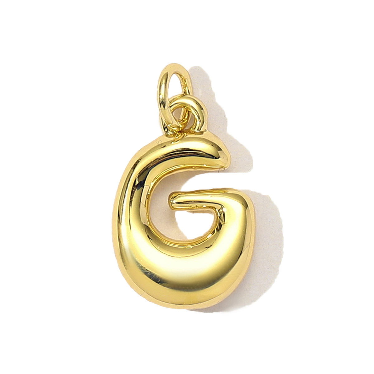 3pcs/Lot 18K Real Gold 26 A-Z Letter DIY Charms Copper Bubble Alphabet Name Necklace Pendants Women's Jewelry Wholesale