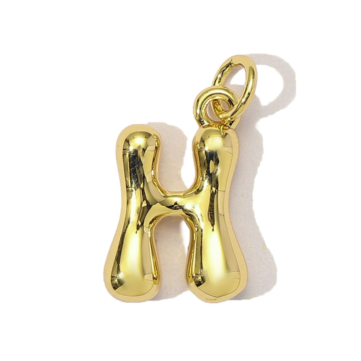 3pcs/Lot 18K Real Gold 26 A-Z Letter DIY Charms Copper Bubble Alphabet Name Necklace Pendants Women's Jewelry Wholesale