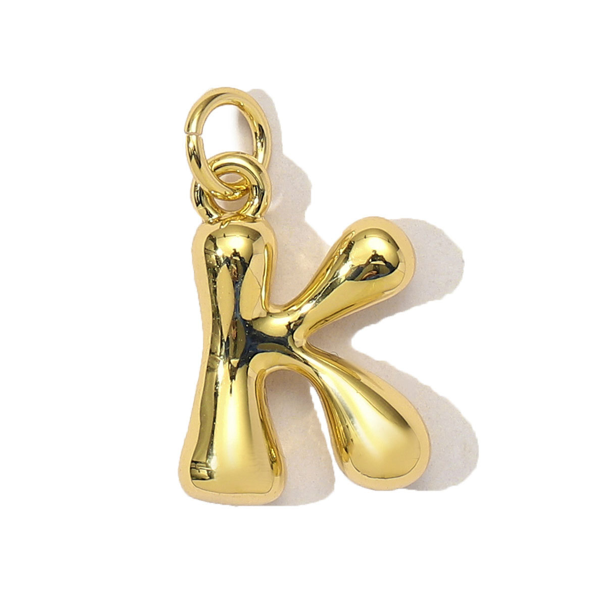 3pcs/Lot 18K Real Gold 26 A-Z Letter DIY Charms Copper Bubble Alphabet Name Necklace Pendants Women's Jewelry Wholesale