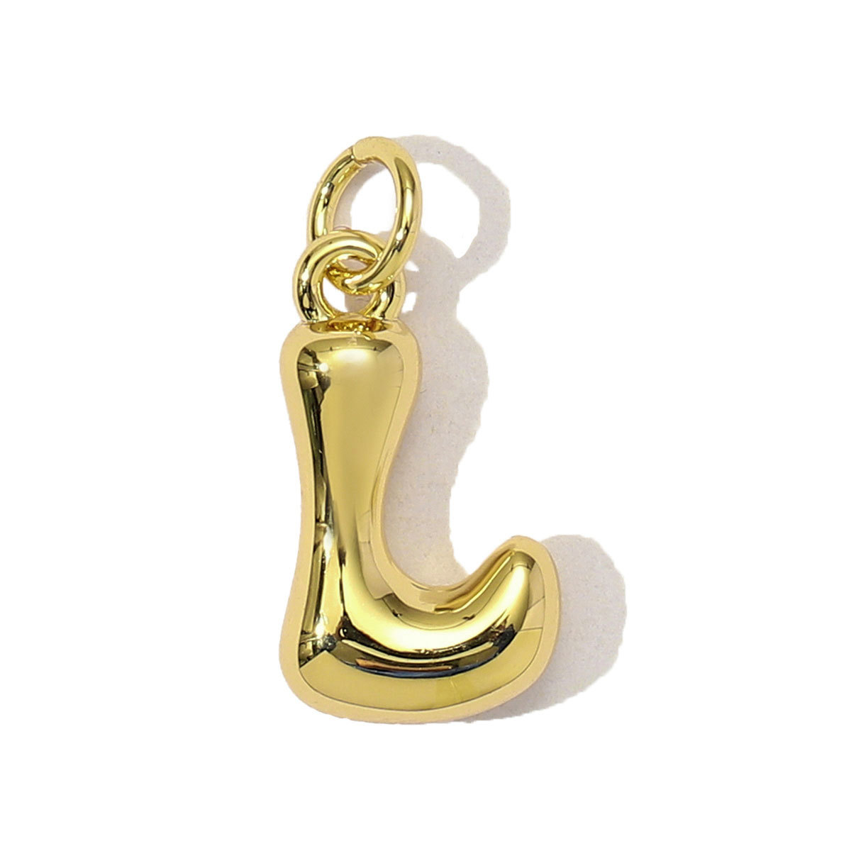 3pcs/Lot 18K Real Gold 26 A-Z Letter DIY Charms Copper Bubble Alphabet Name Necklace Pendants Women's Jewelry Wholesale