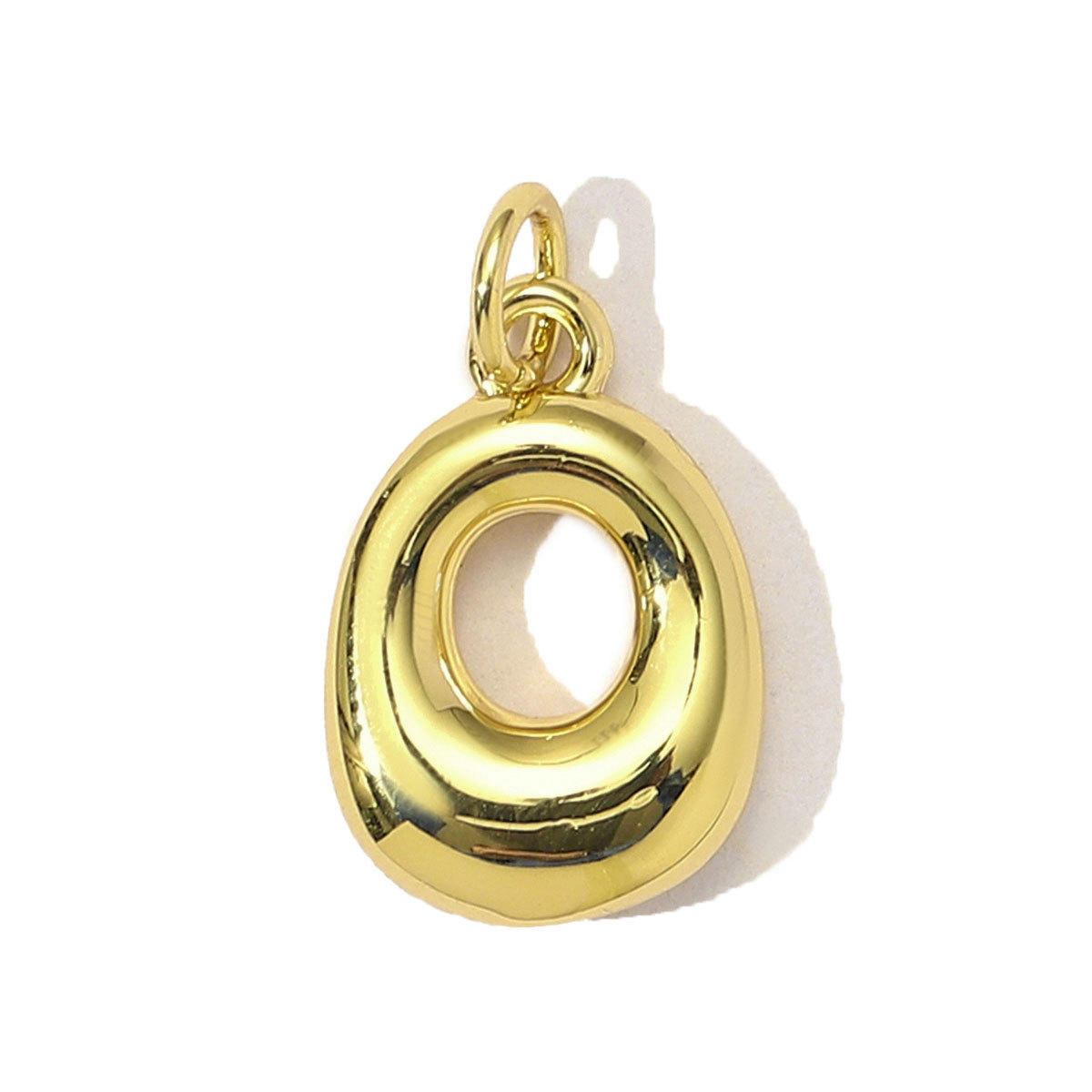 6pcs/Lot 18K Real Gold 26 A-Z Letter DIY Charms Copper Bubble Alphabet Name Necklace Pendants Women's Jewelry Wholesale