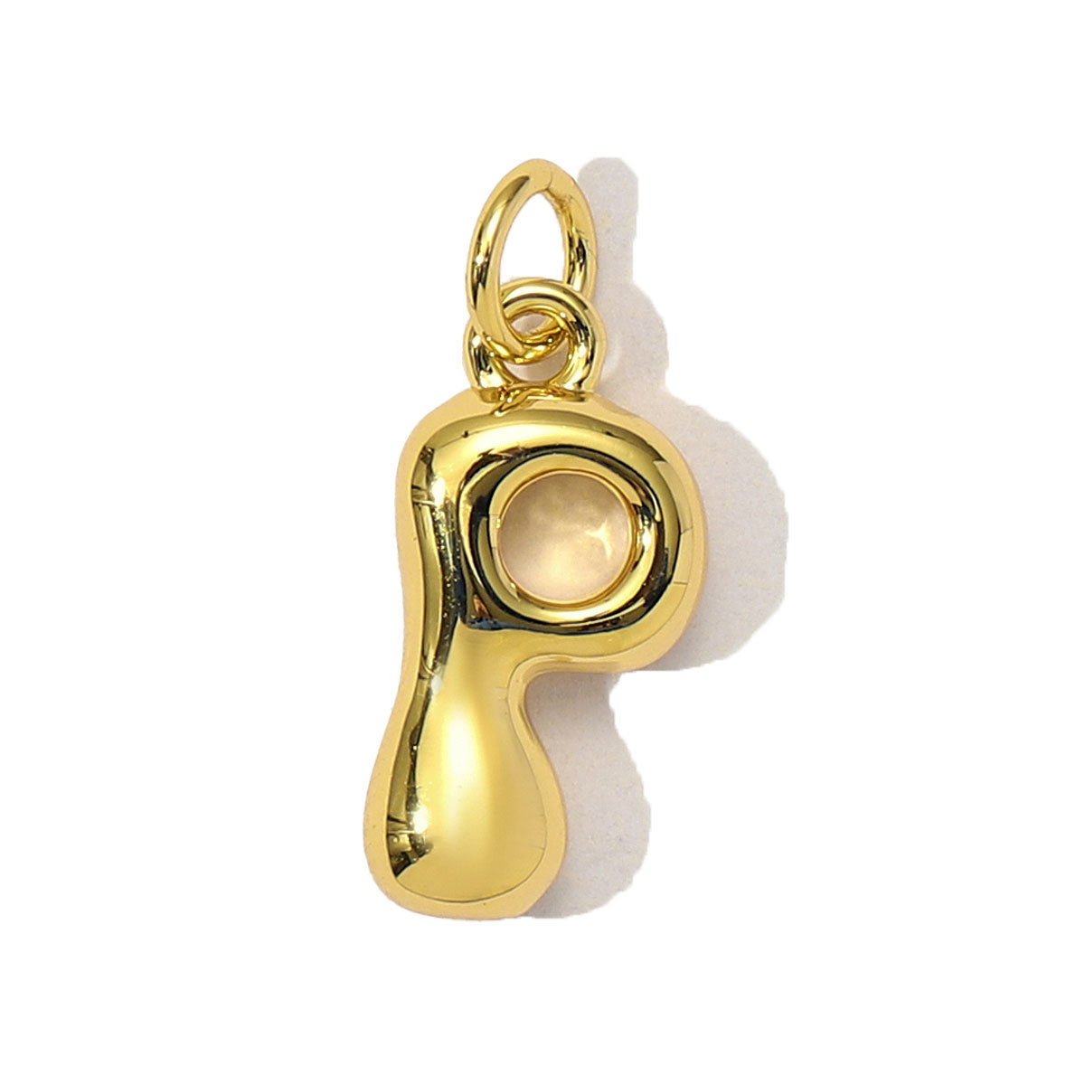 6pcs/Lot 18K Real Gold 26 A-Z Letter DIY Charms Copper Bubble Alphabet Name Necklace Pendants Women's Jewelry Wholesale