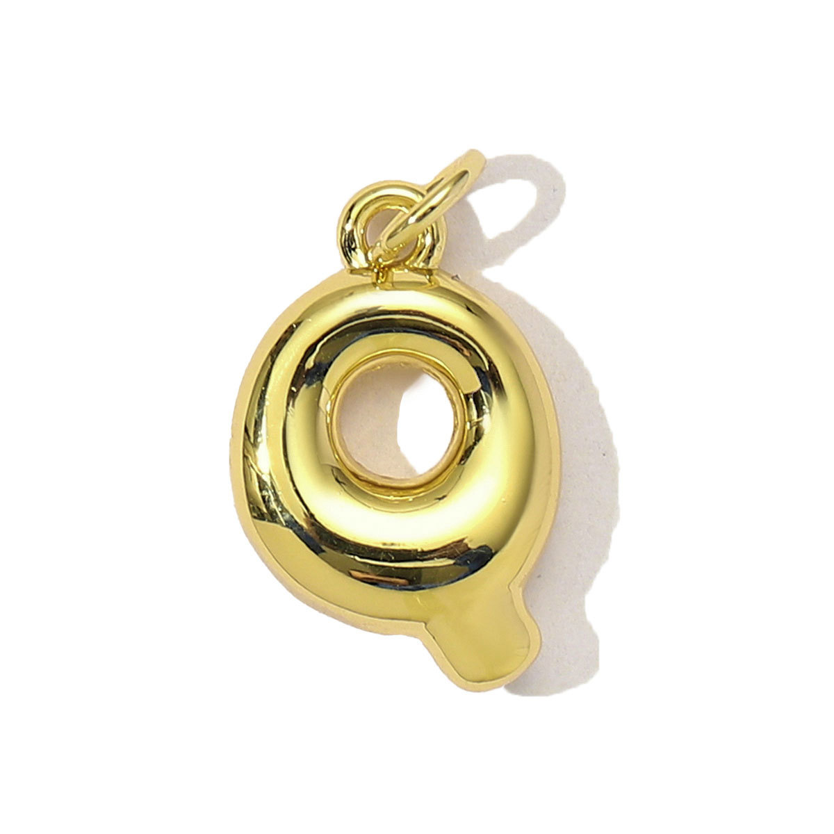 6pcs/Lot 18K Real Gold 26 A-Z Letter DIY Charms Copper Bubble Alphabet Name Necklace Pendants Women's Jewelry Wholesale