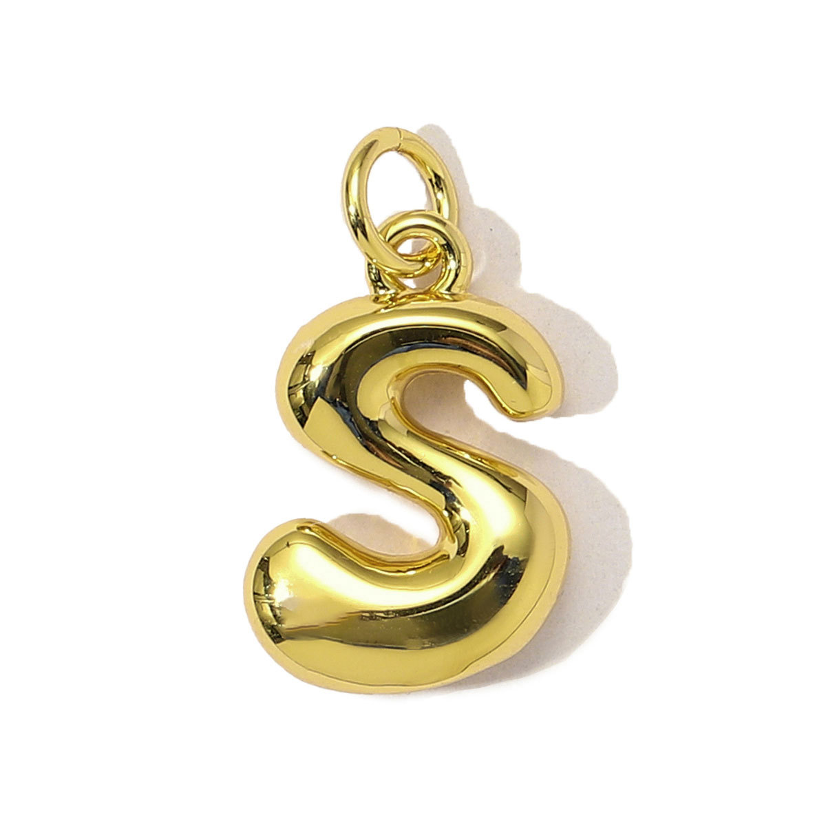 6pcs/Lot 18K Real Gold 26 A-Z Letter DIY Charms Copper Bubble Alphabet Name Necklace Pendants Women's Jewelry Wholesale