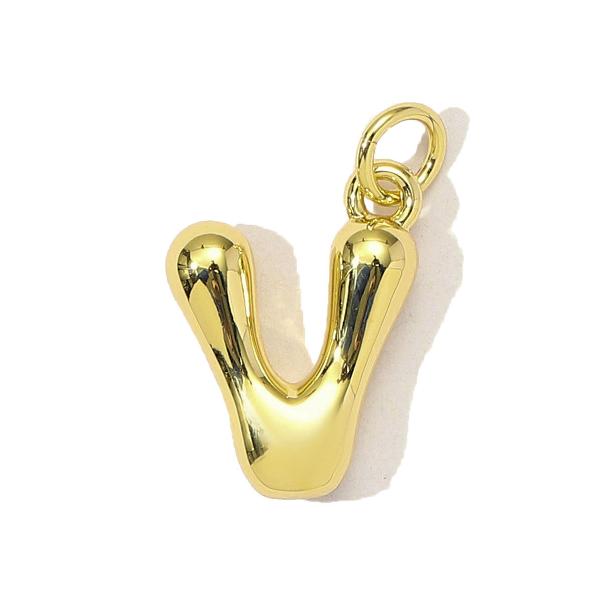 6pcs/Lot 18K Real Gold 26 A-Z Letter DIY Charms Copper Bubble Alphabet Name Necklace Pendants Women's Jewelry Wholesale