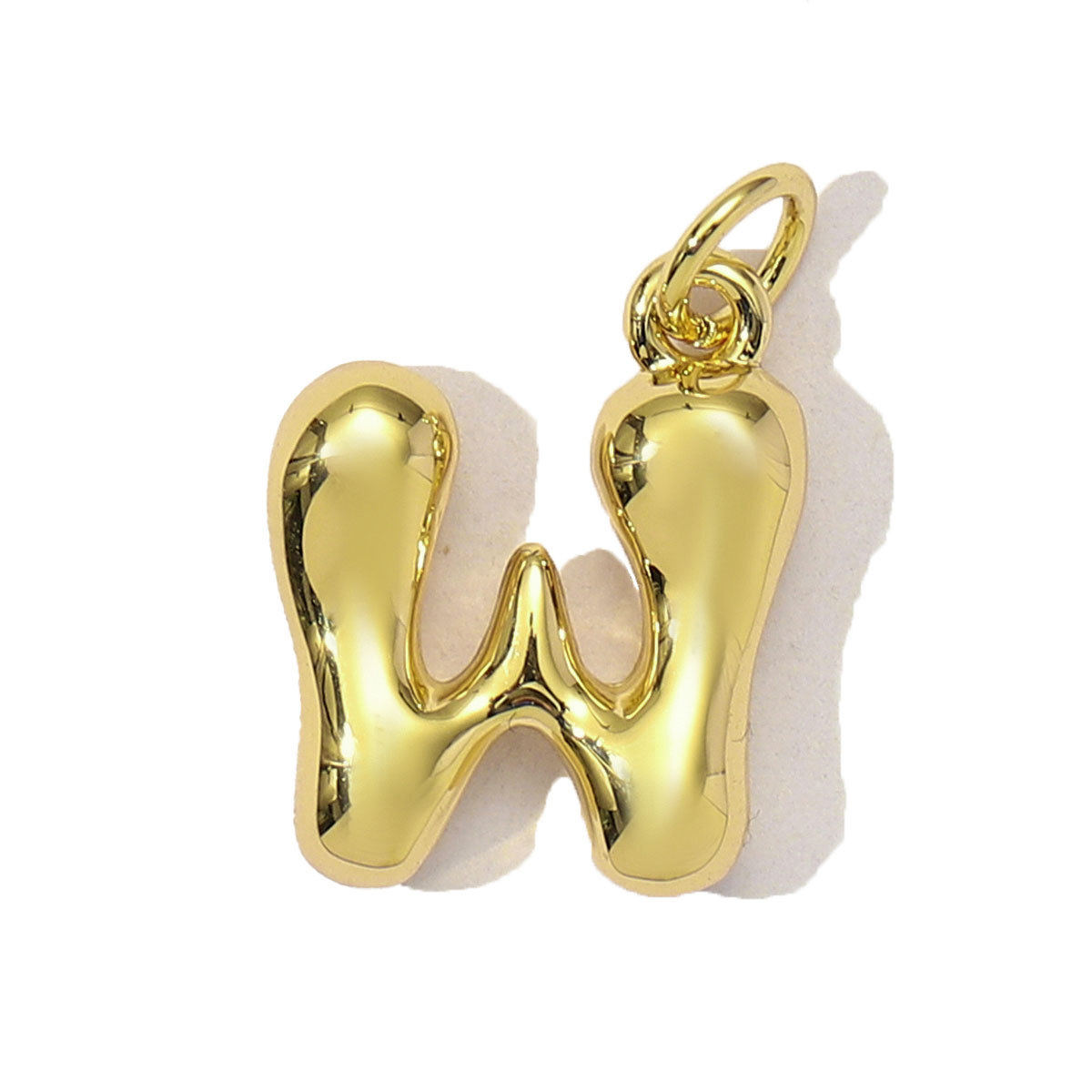 6pcs/Lot 18K Real Gold 26 A-Z Letter DIY Charms Copper Bubble Alphabet Name Necklace Pendants Women's Jewelry Wholesale
