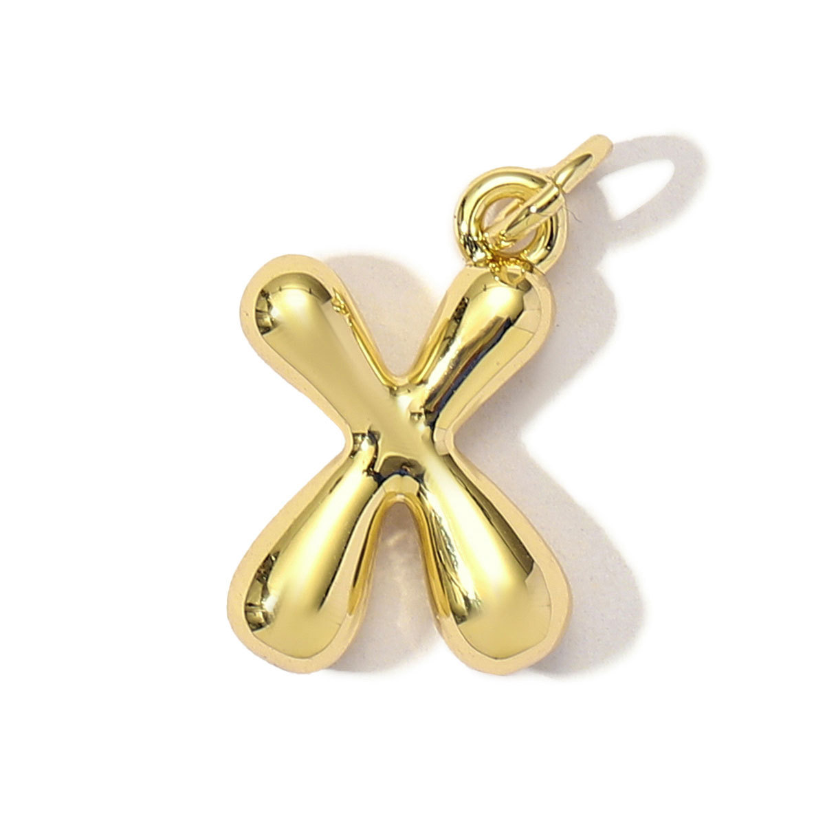 6pcs/Lot 18K Real Gold 26 A-Z Letter DIY Charms Copper Bubble Alphabet Name Necklace Pendants Women's Jewelry Wholesale