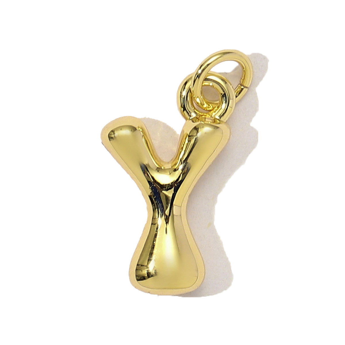 6pcs/Lot 18K Real Gold 26 A-Z Letter DIY Charms Copper Bubble Alphabet Name Necklace Pendants Women's Jewelry Wholesale