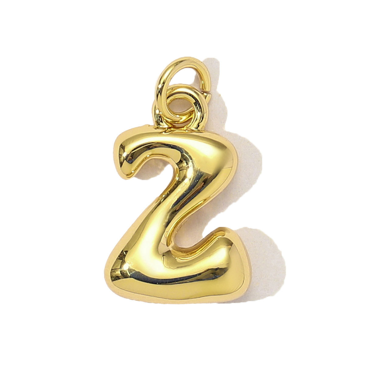 6pcs/Lot 18K Real Gold 26 A-Z Letter DIY Charms Copper Bubble Alphabet Name Necklace Pendants Women's Jewelry Wholesale