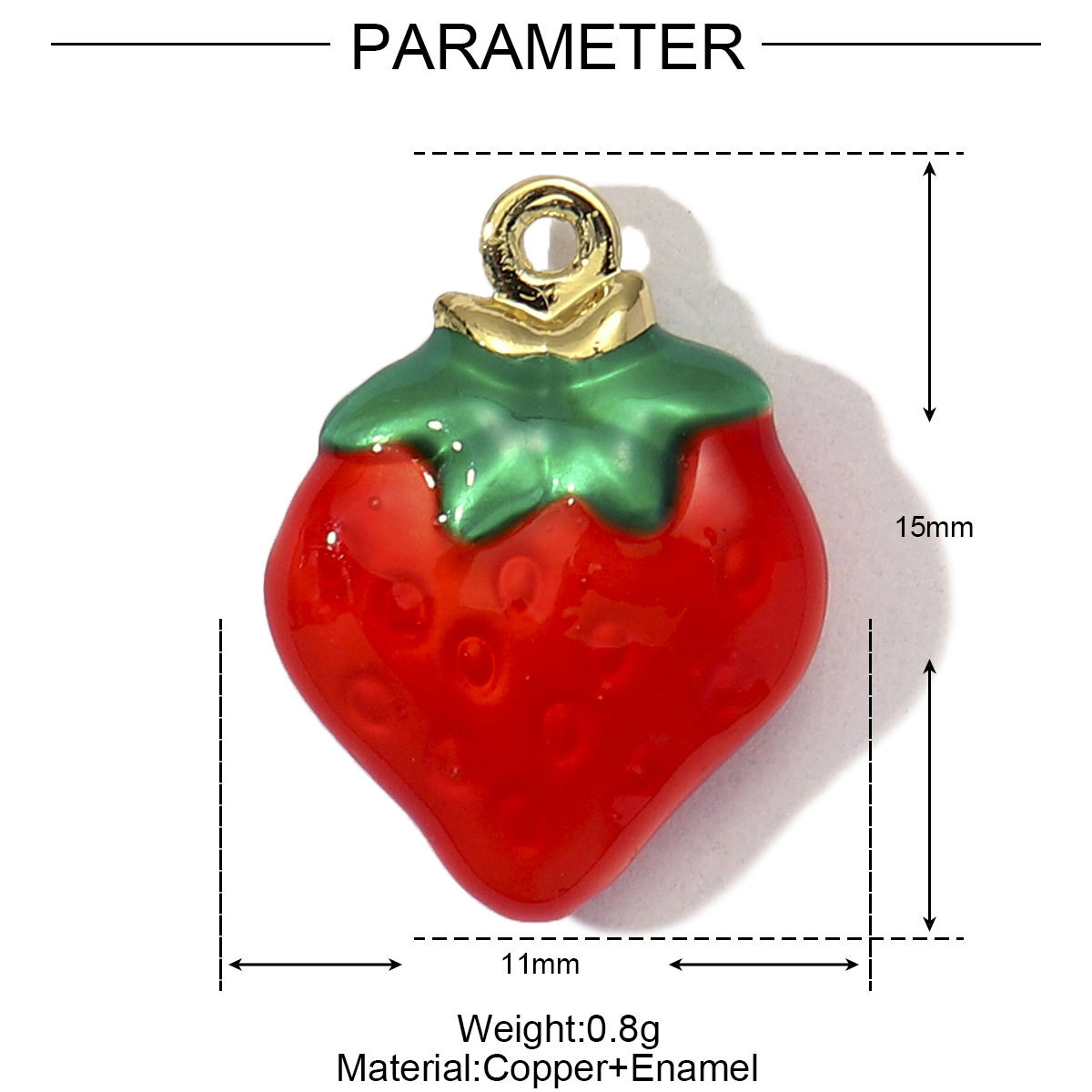 3pcs/Lot Cute Enamel Doughnut Strawberry DIY Charms Women Copper Ice Cream Durian Necklace Pendants Lemon Fruit Jewelry