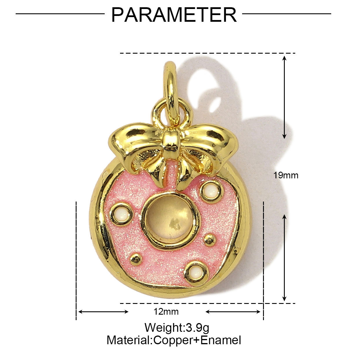 3pcs/Lot Cute Enamel Doughnut Strawberry DIY Charms Women Copper Ice Cream Durian Necklace Pendants Lemon Fruit Jewelry