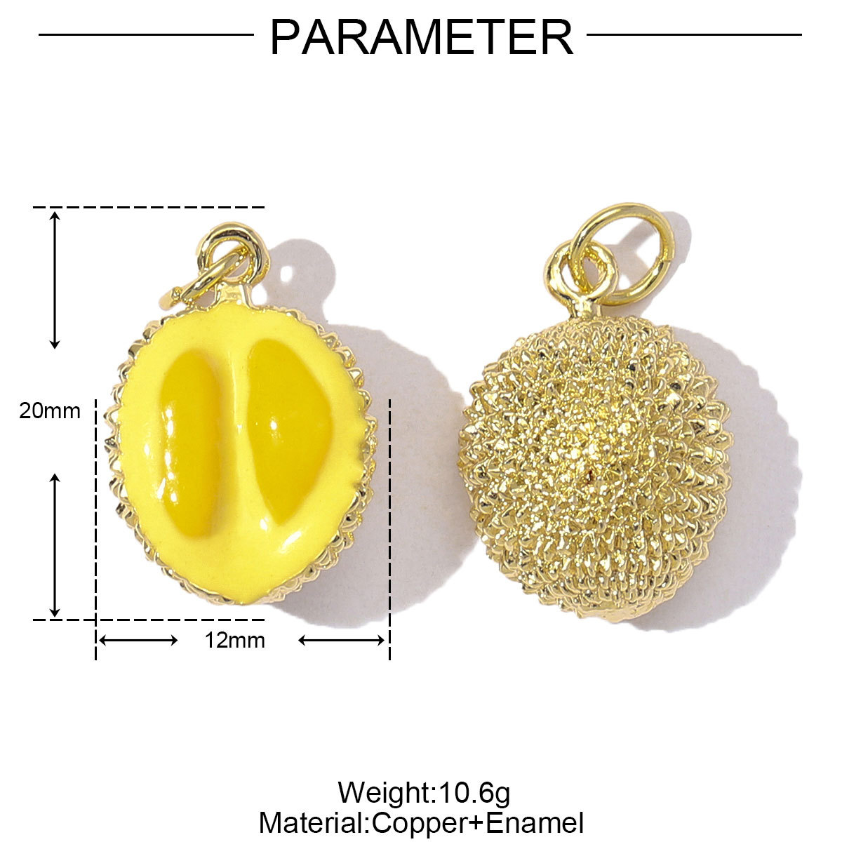 3pcs/Lot Cute Enamel Doughnut Strawberry DIY Charms Women Copper Ice Cream Durian Necklace Pendants Lemon Fruit Jewelry