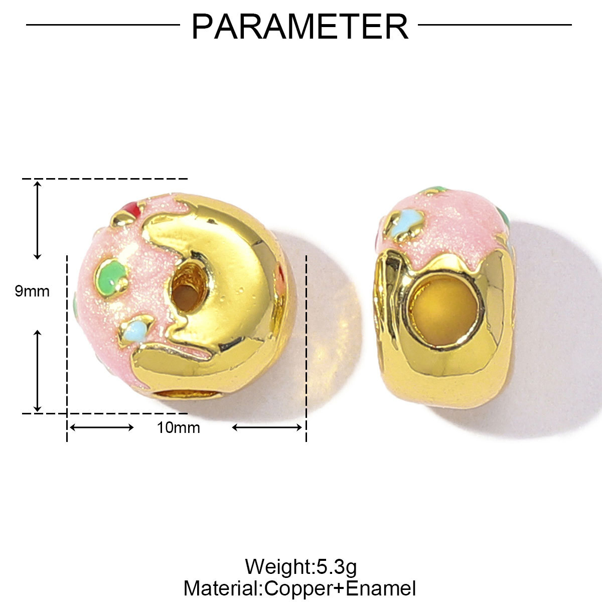 6pcs/Lot Cute Enamel Doughnut Strawberry DIY Charms Women Copper Ice Cream Durian Necklace Pendants Lemon Fruit Jewelry