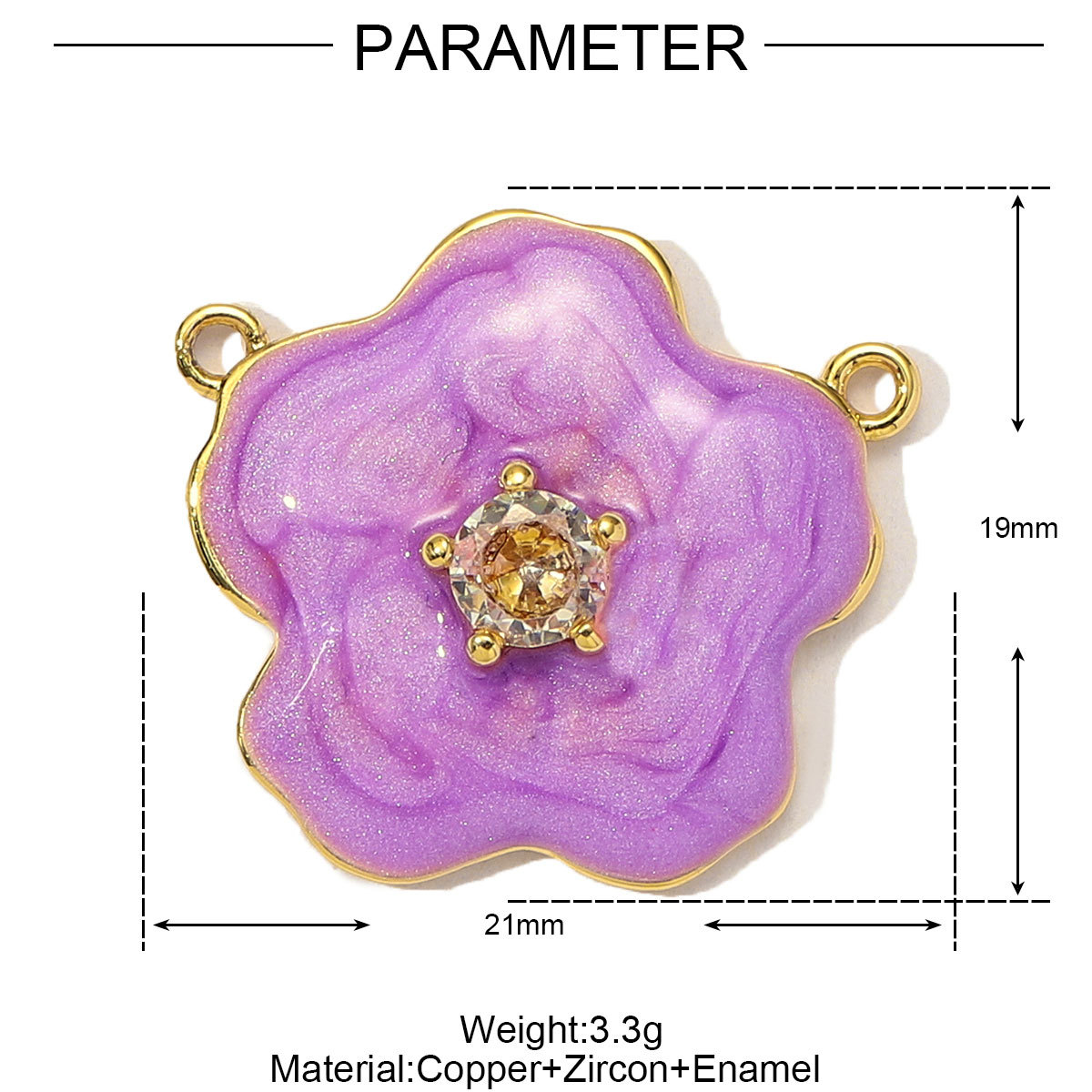 6pcs/Lot French Colorful Enamel Cherry Blossom DIY Necklace Pendants Women Copper CZ Sakura Maple Leaf Charms Flower Jewelry