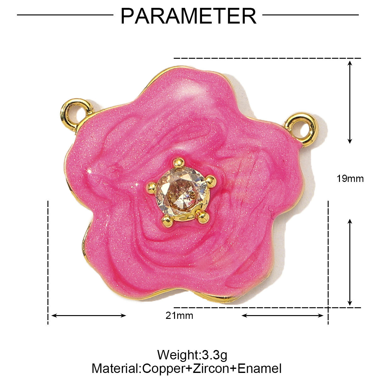 6pcs/Lot French Colorful Enamel Cherry Blossom DIY Necklace Pendants Women Copper CZ Sakura Maple Leaf Charms Flower Jewelry