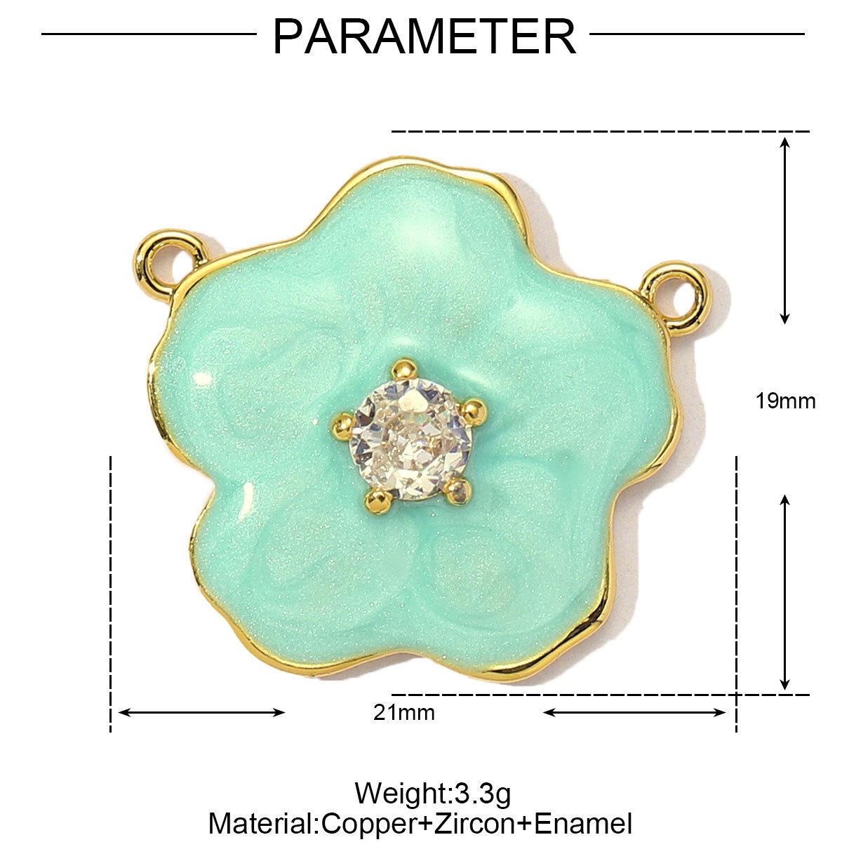 6pcs/Lot French Colorful Enamel Cherry Blossom DIY Necklace Pendants Women Copper CZ Sakura Maple Leaf Charms Flower Jewelry