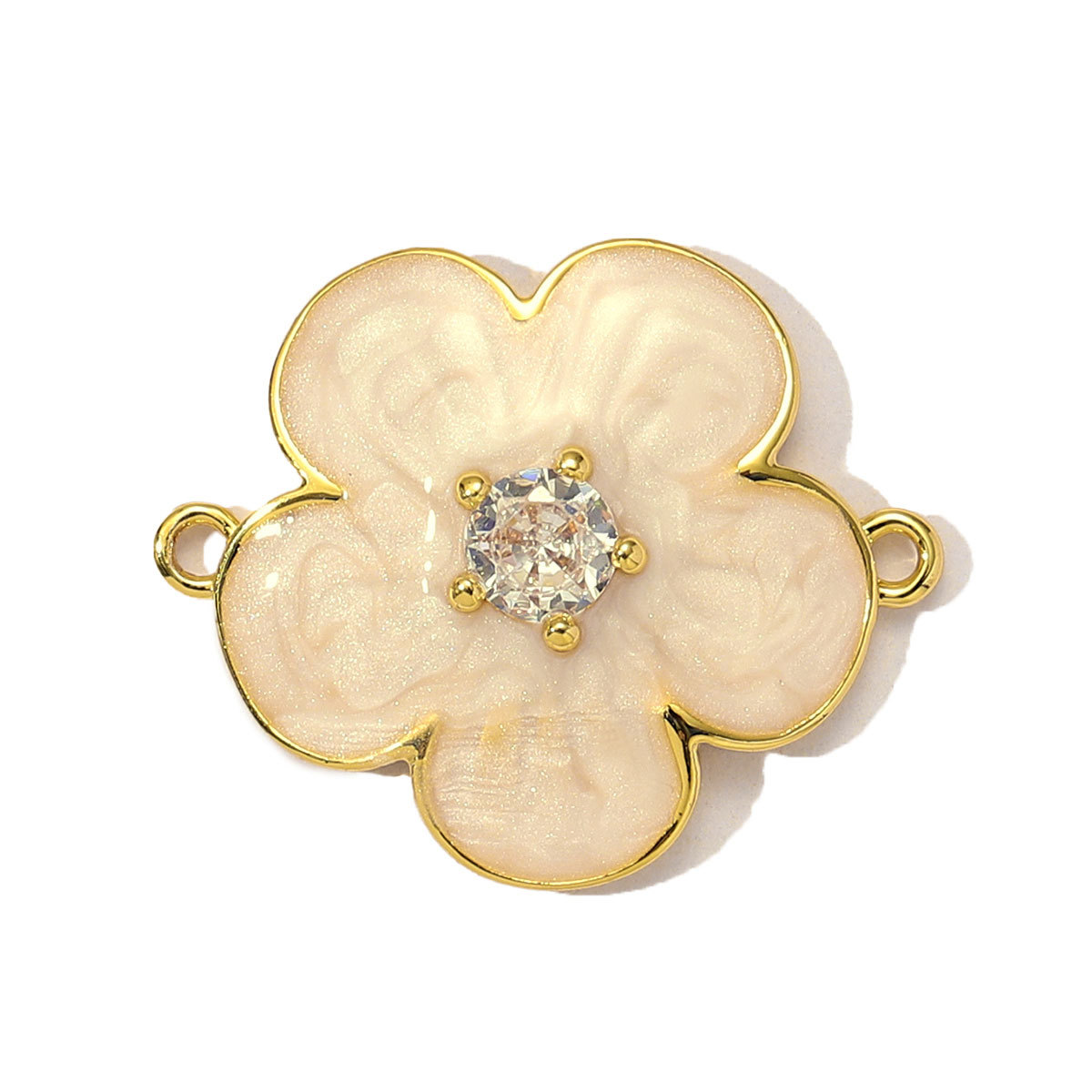6pcs/Lot French Colorful Enamel Cherry Blossom DIY Necklace Pendants Women Copper CZ Sakura Maple Leaf Charms Flower Jewelry