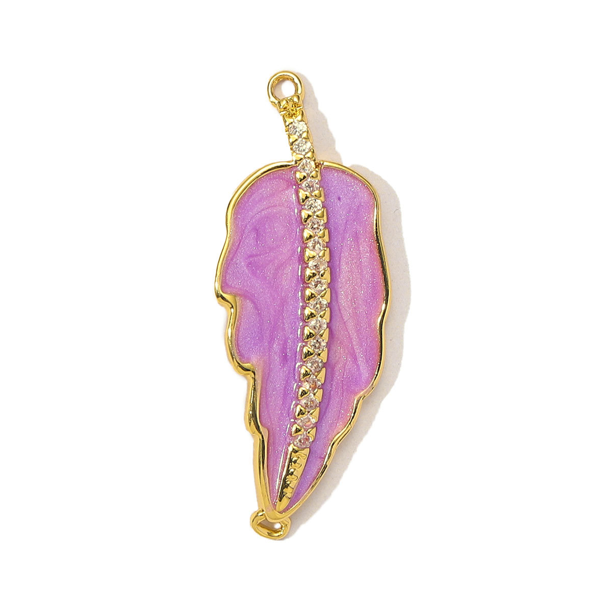 6pcs/Lot French Colorful Enamel Cherry Blossom DIY Necklace Pendants Women Copper CZ Sakura Maple Leaf Charms Flower Jewelry
