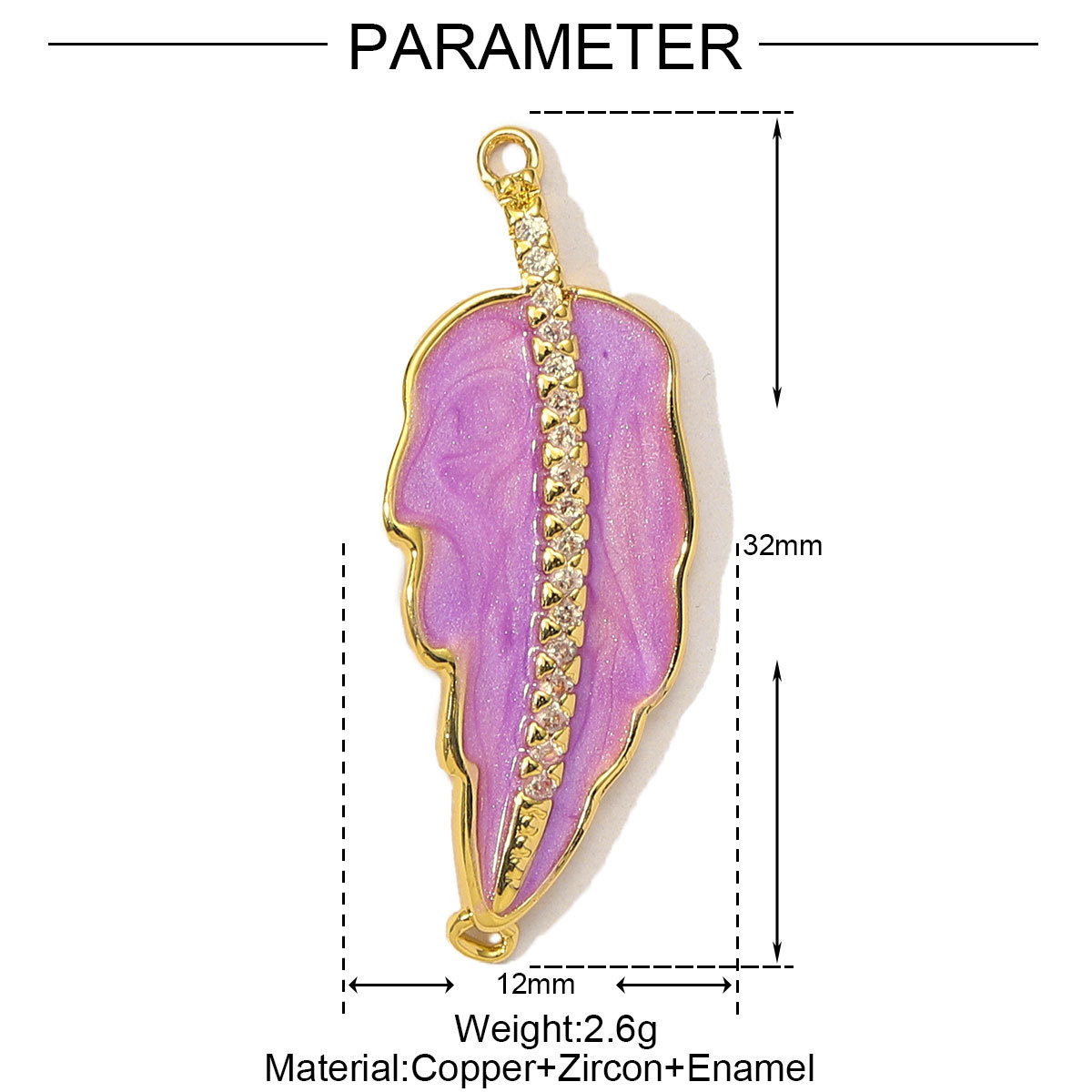 6pcs/Lot French Colorful Enamel Cherry Blossom DIY Necklace Pendants Women Copper CZ Sakura Maple Leaf Charms Flower Jewelry