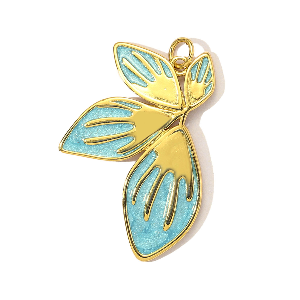6pcs/Lot French Colorful Enamel Cherry Blossom DIY Necklace Pendants Women Copper CZ Sakura Maple Leaf Charms Flower Jewelry