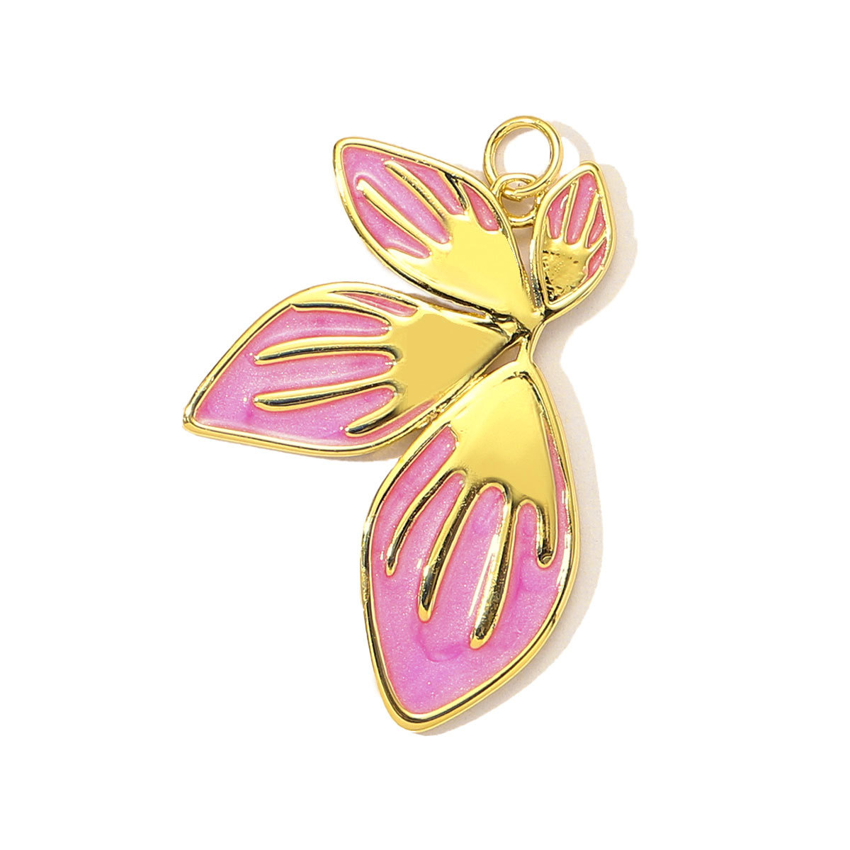 6pcs/Lot French Colorful Enamel Cherry Blossom DIY Necklace Pendants Women Copper CZ Sakura Maple Leaf Charms Flower Jewelry