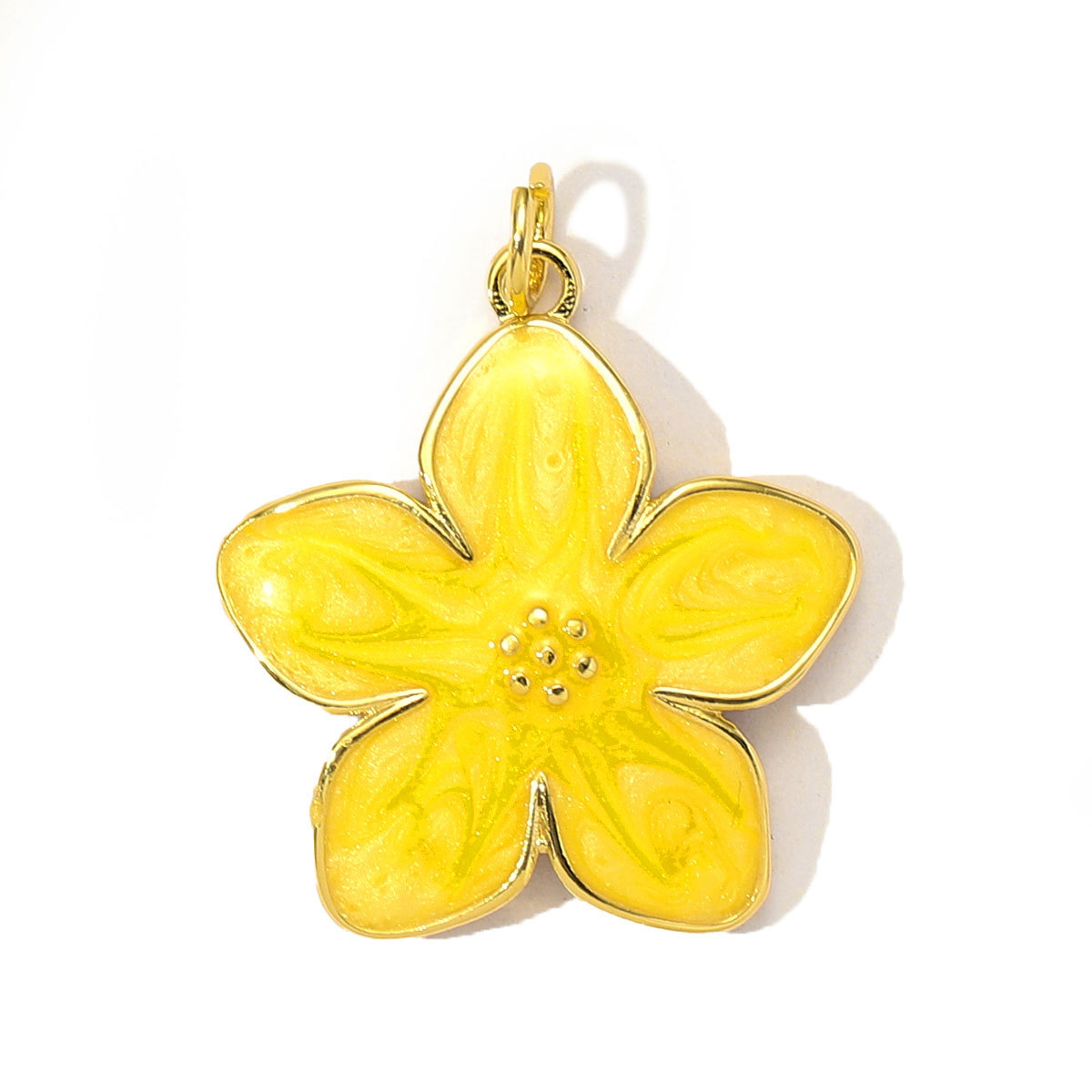 6pcs/Lot French Colorful Enamel Cherry Blossom DIY Necklace Pendants Women Copper CZ Sakura Maple Leaf Charms Flower Jewelry