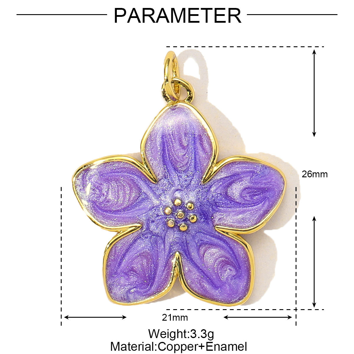 6pcs/Lot French Colorful Enamel Cherry Blossom DIY Necklace Pendants Women Copper CZ Sakura Maple Leaf Charms Flower Jewelry