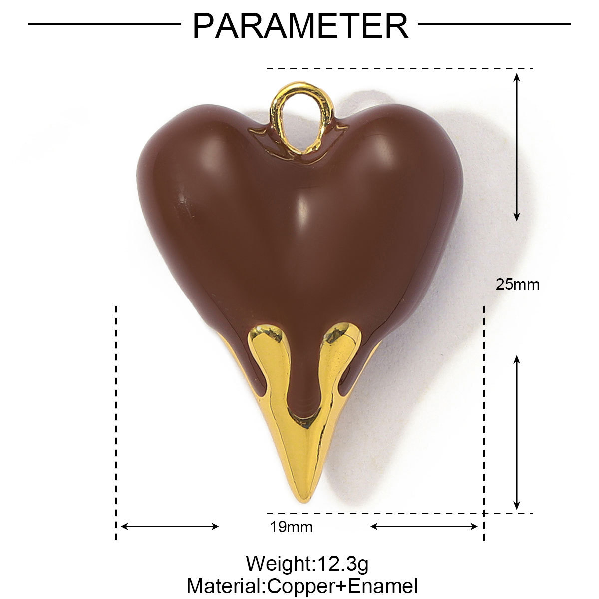 3pcs/Lot Fashion Painted Enamel Love Heart DIY Necklace Pendants Women Copper CZ Gradient Color Charms Jewelry Wholesale