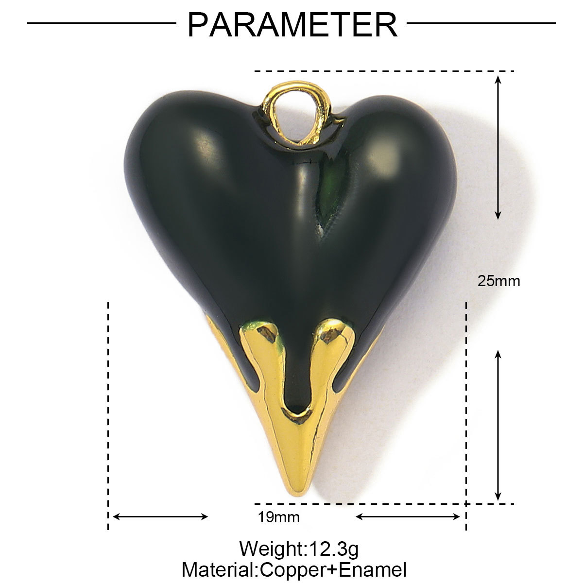 3pcs/Lot Fashion Painted Enamel Love Heart DIY Necklace Pendants Women Copper CZ Gradient Color Charms Jewelry Wholesale