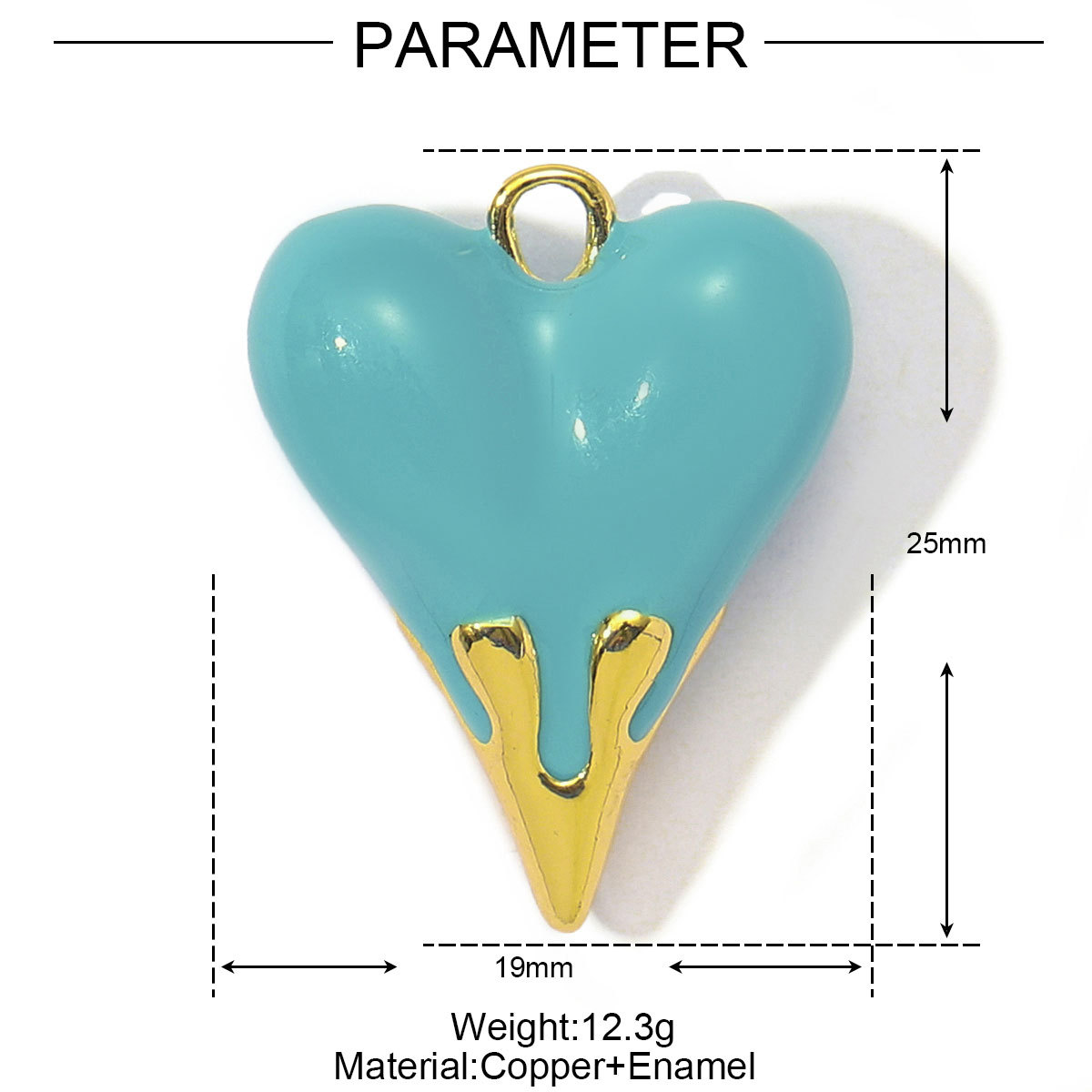 3pcs/Lot Fashion Painted Enamel Love Heart DIY Necklace Pendants Women Copper CZ Gradient Color Charms Jewelry Wholesale