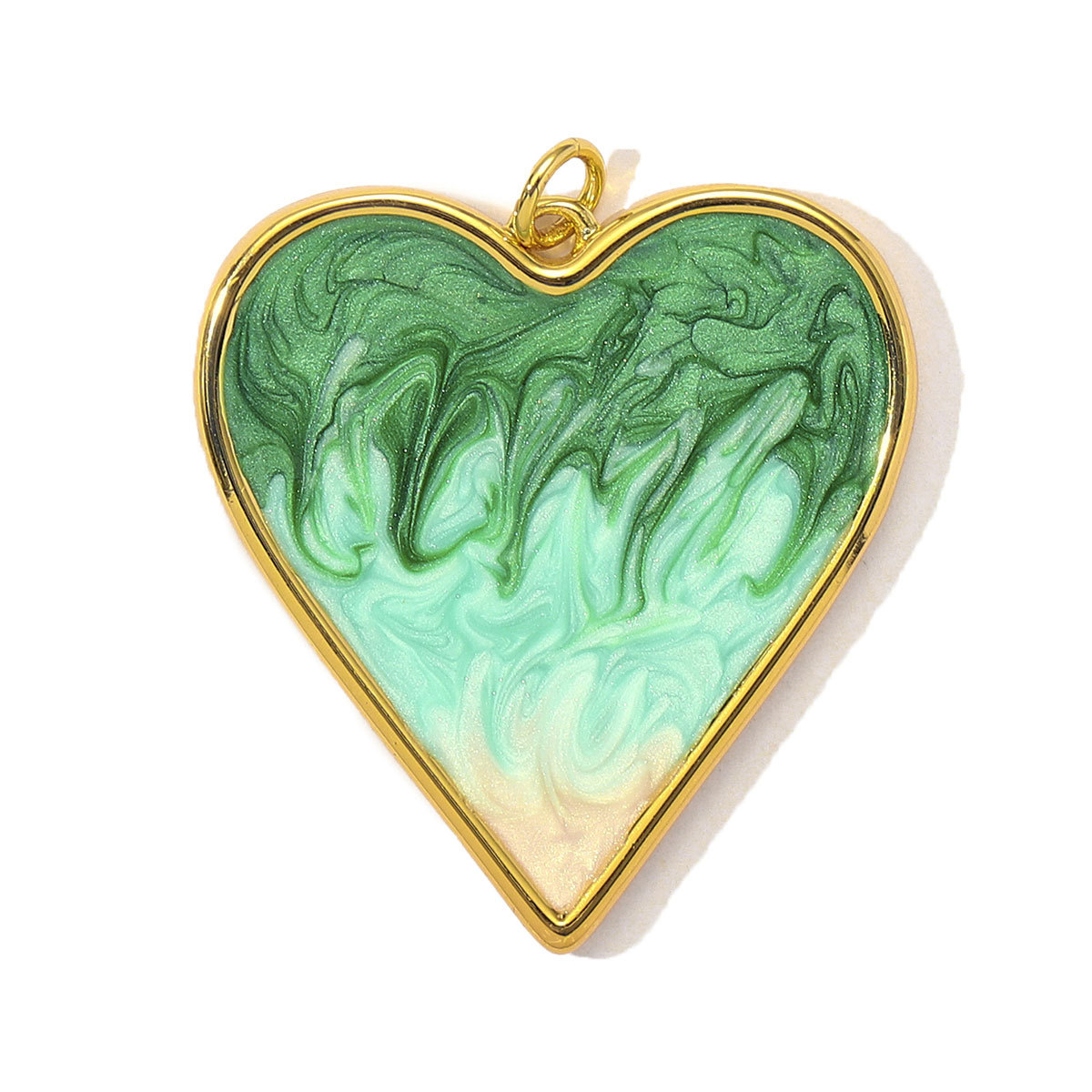 3pcs/Lot Fashion Painted Enamel Love Heart DIY Necklace Pendants Women Copper CZ Gradient Color Charms Jewelry Wholesale