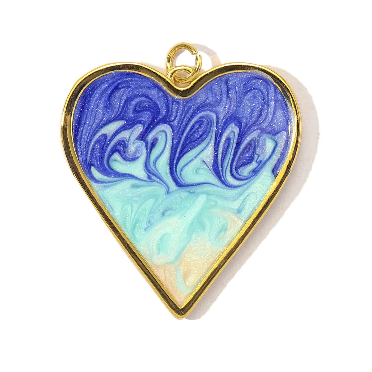 3pcs/Lot Fashion Painted Enamel Love Heart DIY Necklace Pendants Women Copper CZ Gradient Color Charms Jewelry Wholesale