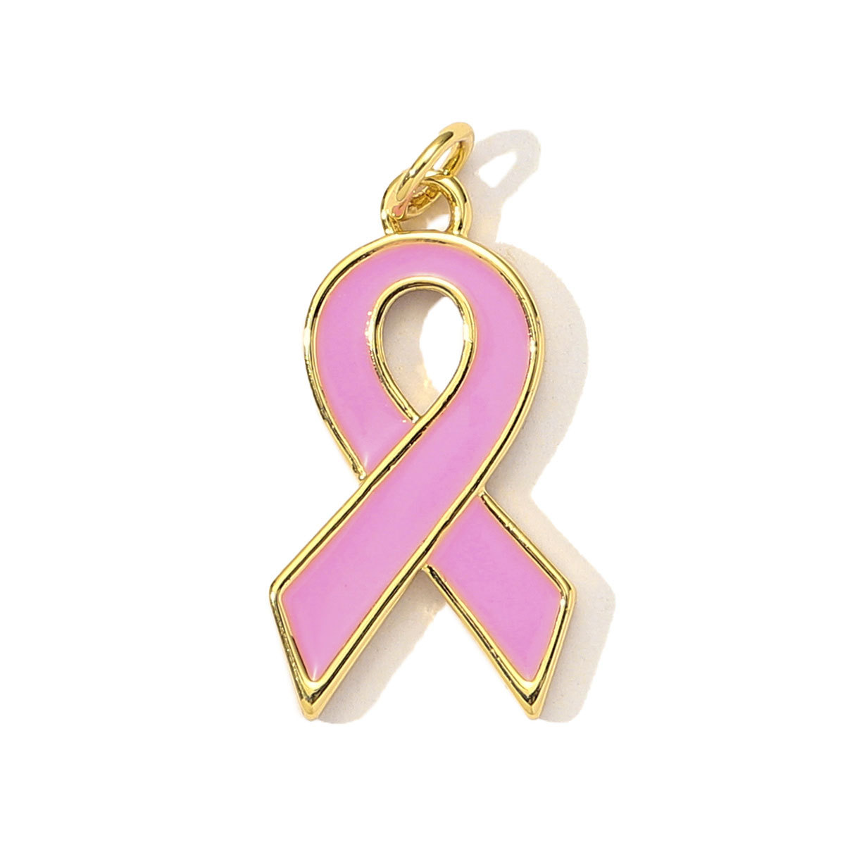 3pcs/Lot Fashion Pink Painted Hope Ribbon DIY Necklace Pendants Women Enamel Heart Butterfly Charms Love Jewelry Wholesale