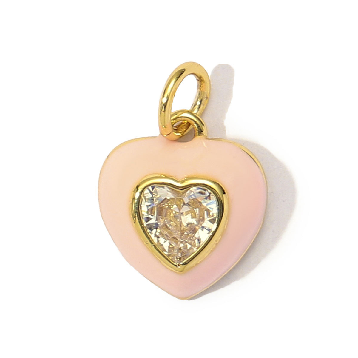 6pcs/Lot Fashion Pink Painted Hope Ribbon DIY Necklace Pendants Women Enamel Heart Butterfly Charms Love Jewelry Wholesale