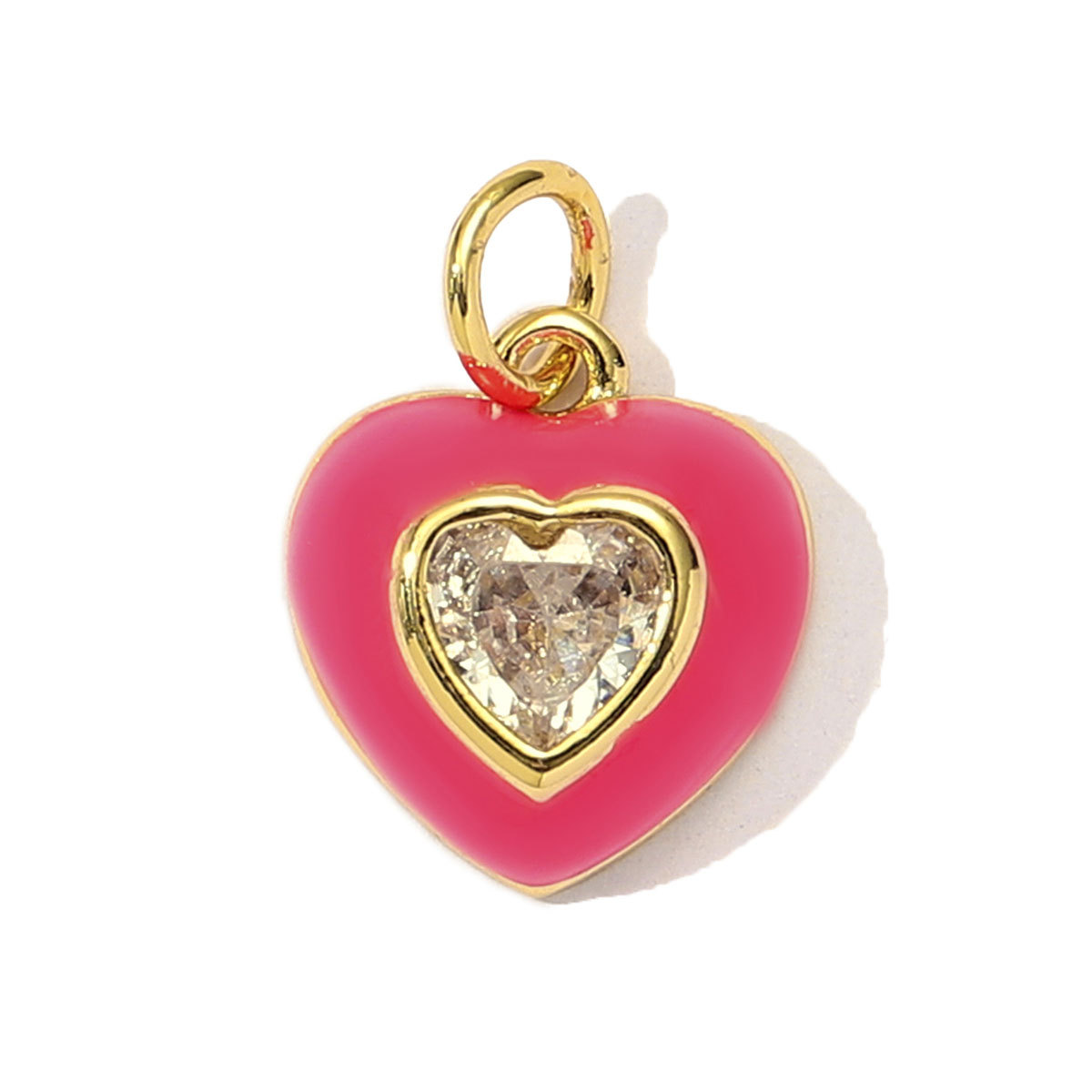 6pcs/Lot Fashion Pink Painted Hope Ribbon DIY Necklace Pendants Women Enamel Heart Butterfly Charms Love Jewelry Wholesale