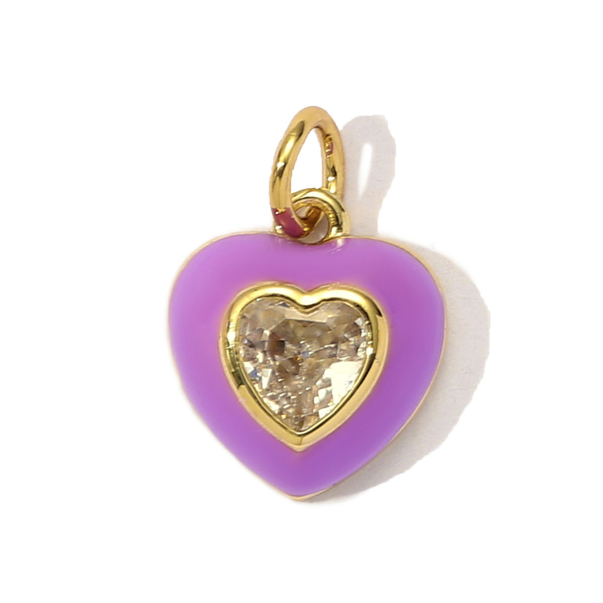 6pcs/Lot Fashion Pink Painted Hope Ribbon DIY Necklace Pendants Women Enamel Heart Butterfly Charms Love Jewelry Wholesale