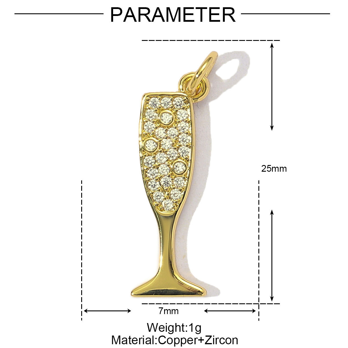 3pcs/Lot Fashion Copper Cubic Zircon Wine Glasses High Boots Horseshoe DIY Charms Women Enamel Hat Fist Pendants Lucky Jewelry