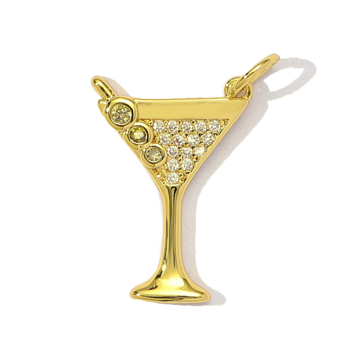 3pcs/Lot Fashion Copper Cubic Zircon Wine Glasses High Boots Horseshoe DIY Charms Women Enamel Hat Fist Pendants Lucky Jewelry