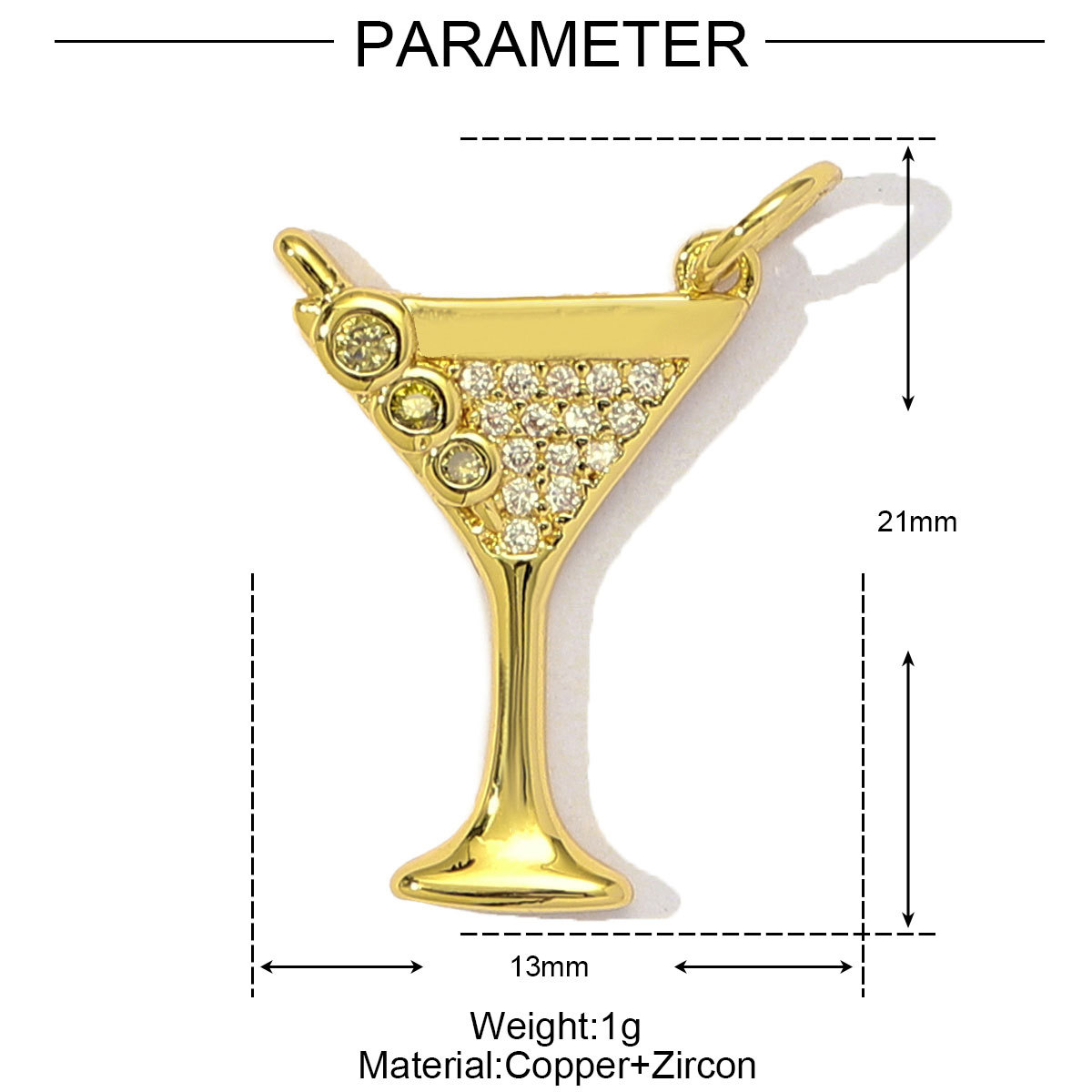 3pcs/Lot Fashion Copper Cubic Zircon Wine Glasses High Boots Horseshoe DIY Charms Women Enamel Hat Fist Pendants Lucky Jewelry