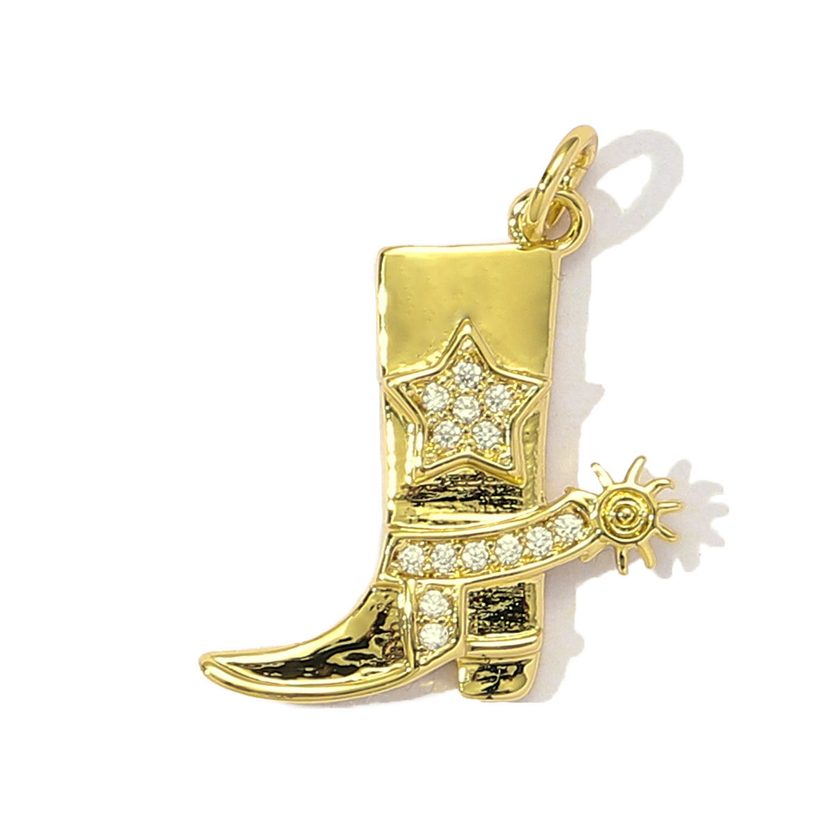 3pcs/Lot Fashion Copper Cubic Zircon Wine Glasses High Boots Horseshoe DIY Charms Women Enamel Hat Fist Pendants Lucky Jewelry