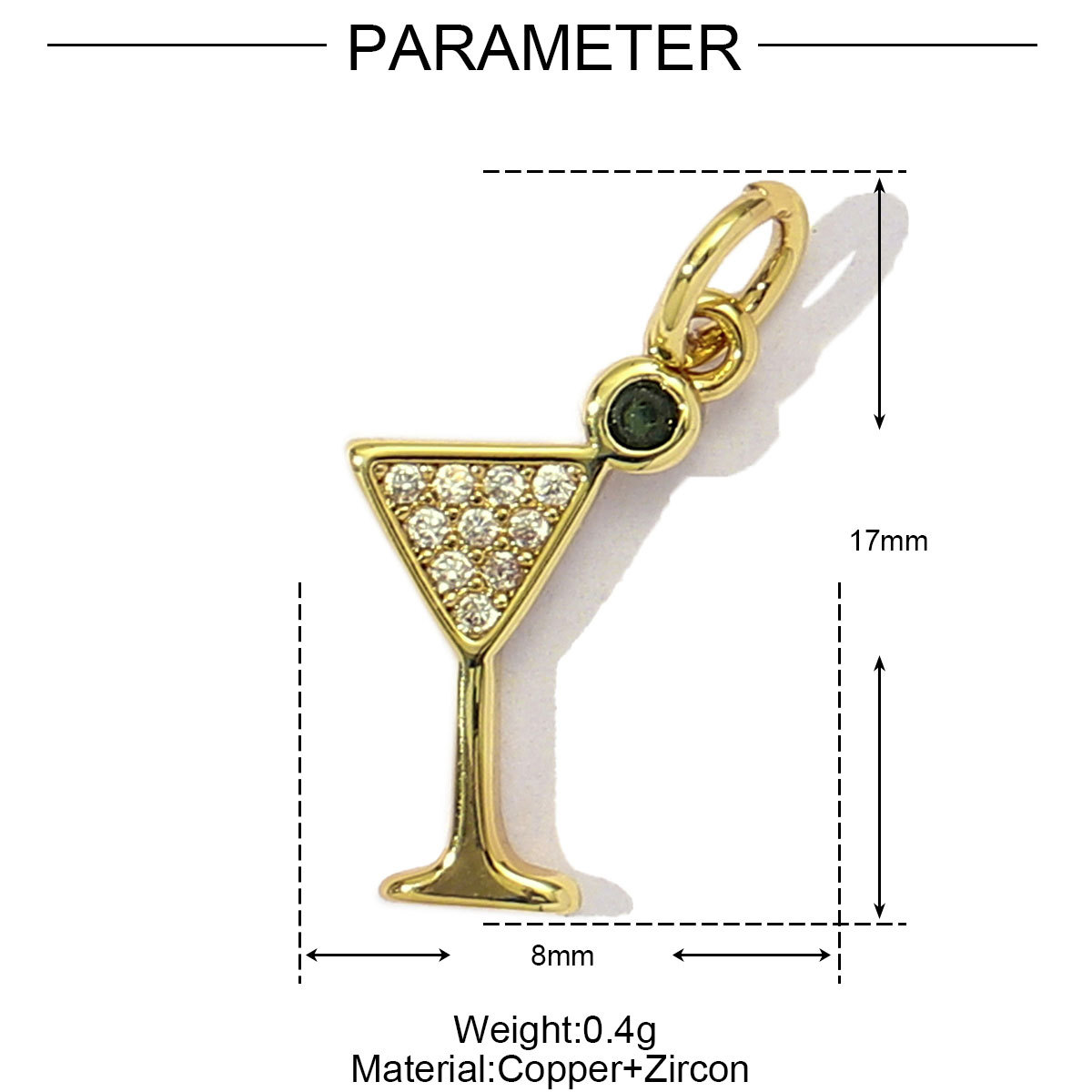 3pcs/Lot Fashion Copper Cubic Zircon Wine Glasses High Boots Horseshoe DIY Charms Women Enamel Hat Fist Pendants Lucky Jewelry
