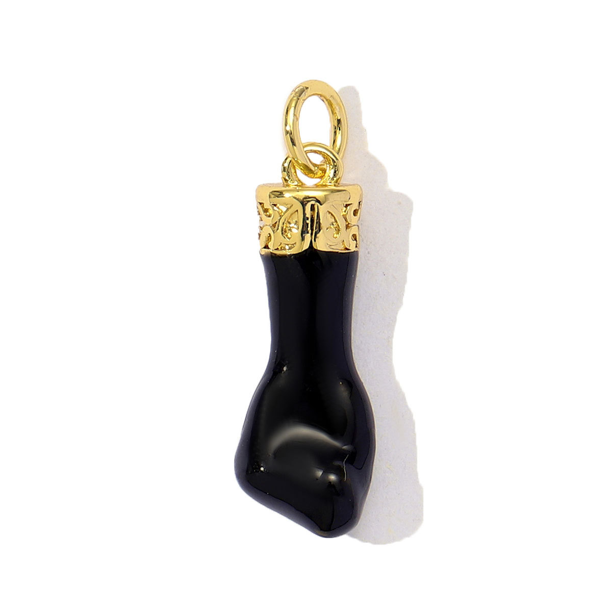 6pcs/Lot Fashion Copper Cubic Zircon Wine Glasses High Boots Horseshoe DIY Charms Women Enamel Hat Fist Pendants Lucky Jewelry