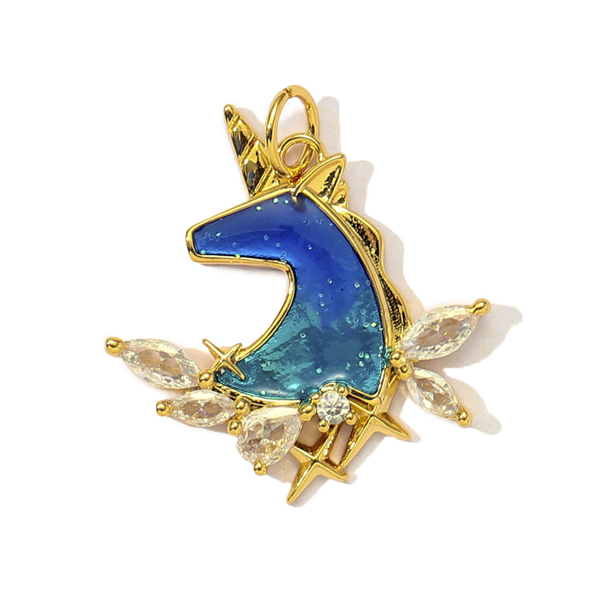 6pcs/Lot Fashion Copper Cubic Zircon Planet Sun Star DIY Charms Women Enamel Evil Eye Unicorn Pendants Cross Heart Jewelry