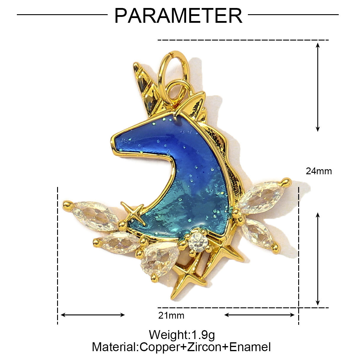 6pcs/Lot Fashion Copper Cubic Zircon Planet Sun Star DIY Charms Women Enamel Evil Eye Unicorn Pendants Cross Heart Jewelry