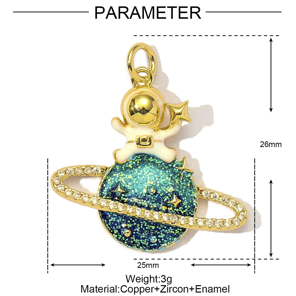 6pcs/Lot Fashion Copper Cubic Zircon Planet Sun Star DIY Charms Women Enamel Evil Eye Unicorn Pendants Cross Heart Jewelry